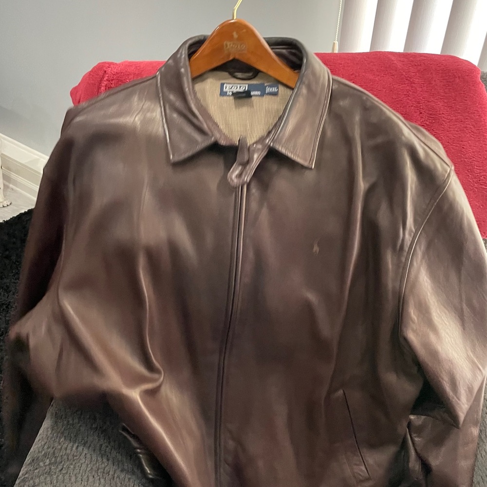 Men’s brown polo Butter leather jacket